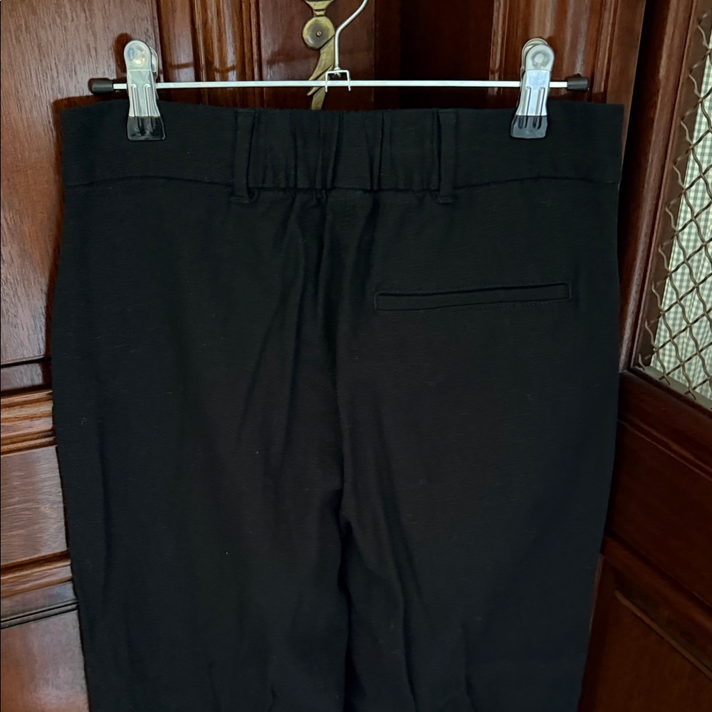 Old Navy Black Linen Pleated Wide Leg Trousers - Picture 4 of 6